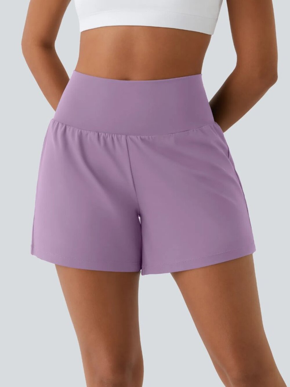 Halara SoftlyZero™ Airy High Waisted Shorts 5'' inseam XS Orchid Bouquet NWT